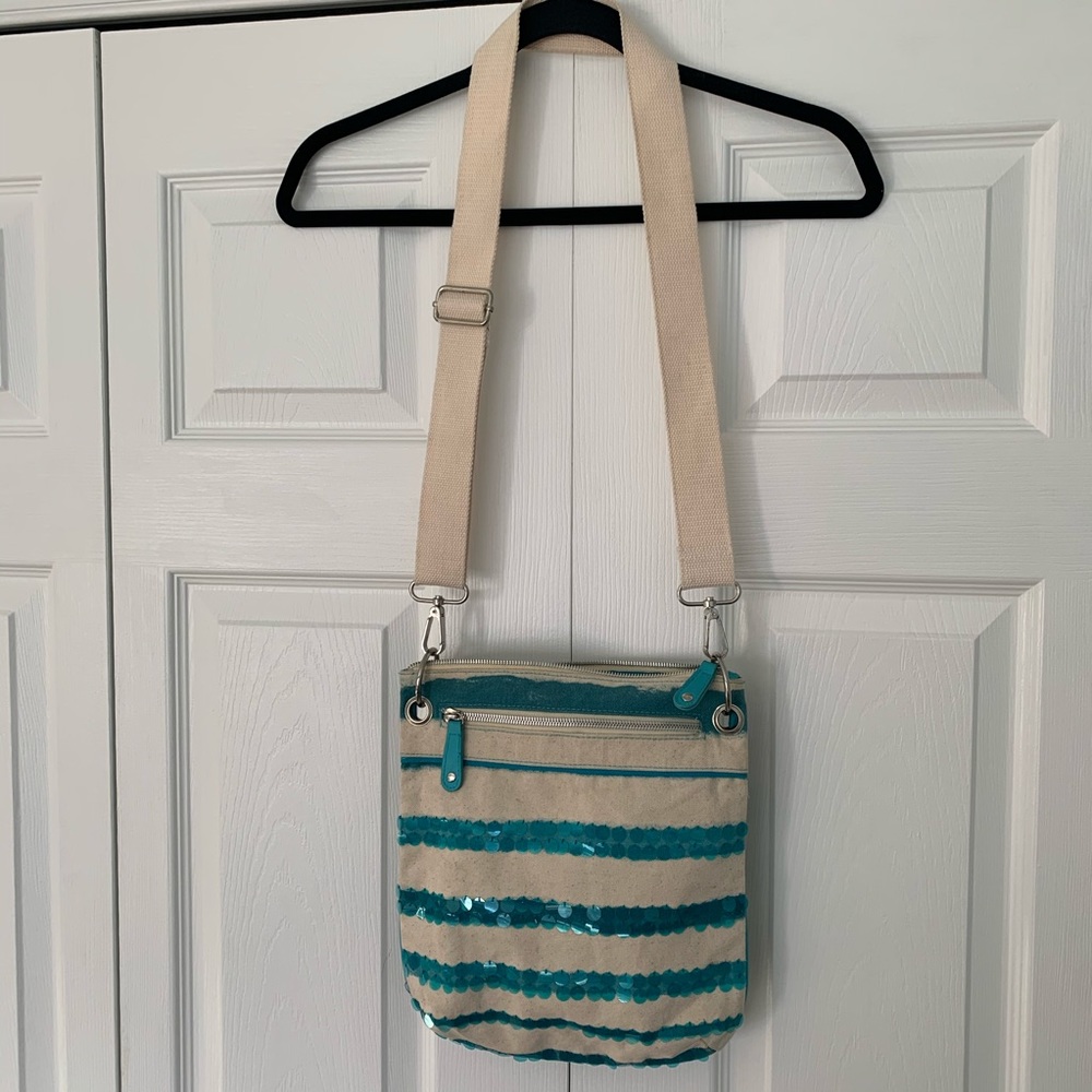 SOLD❗️Blue striped crossbody purse